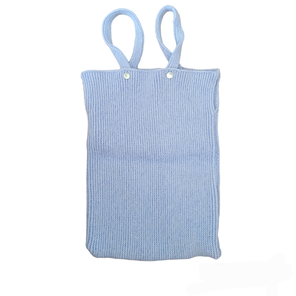 Hand knit Lilac reusable tote bag